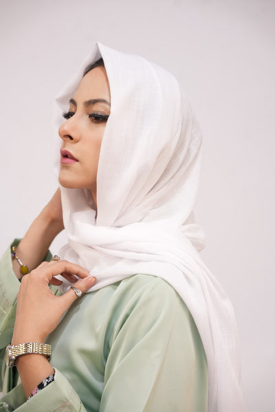 Turkish Slub Lawn - White