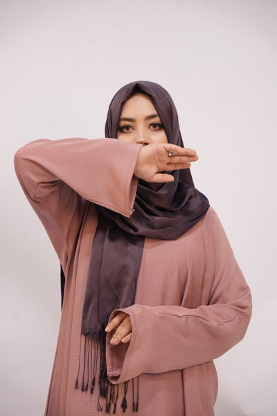 Silk Two Tone Hijab Dark Brown