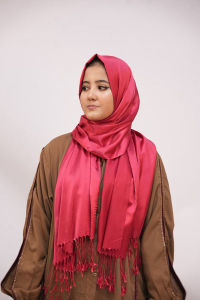 Silk Two Tone Hijab Shocking Pink