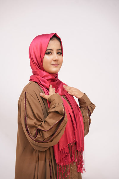 Silk Two Tone Hijab Shocking Pink
