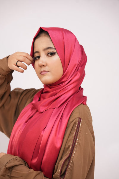 Silk Two Tone Hijab Shocking Pink