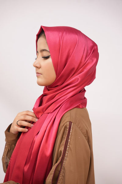 Silk Two Tone Hijab Shocking Pink
