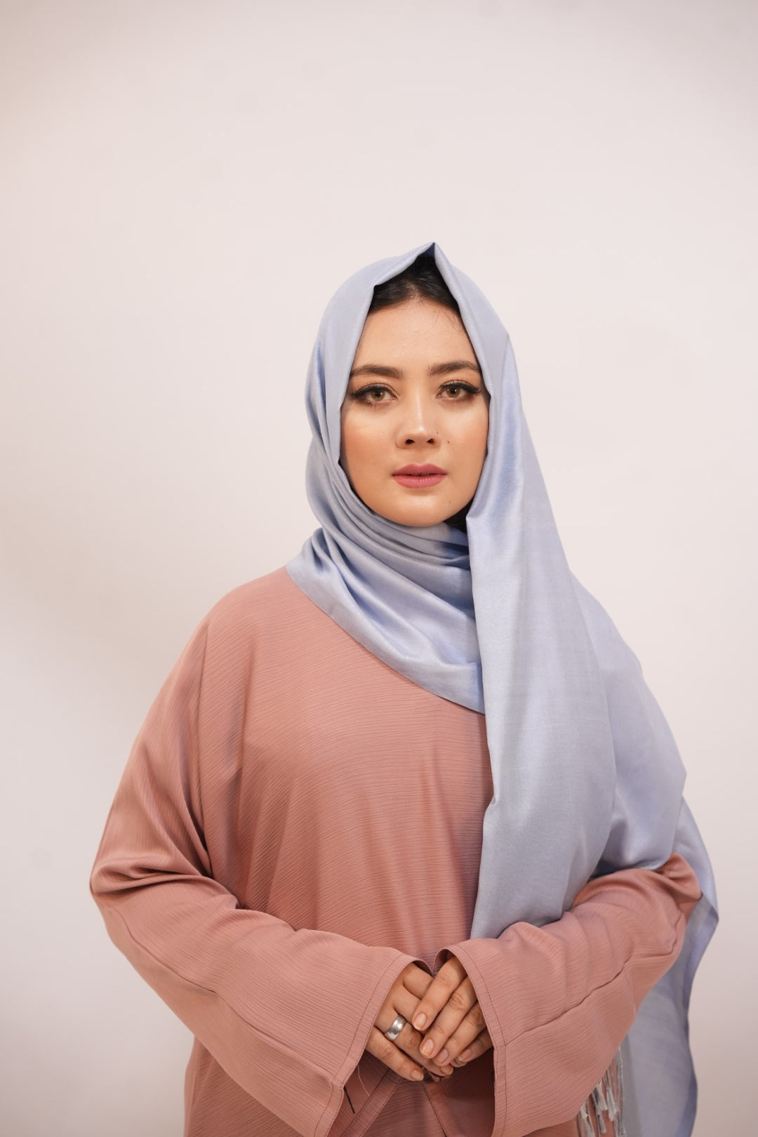 Silk Two Tone Hijab Sky Blue