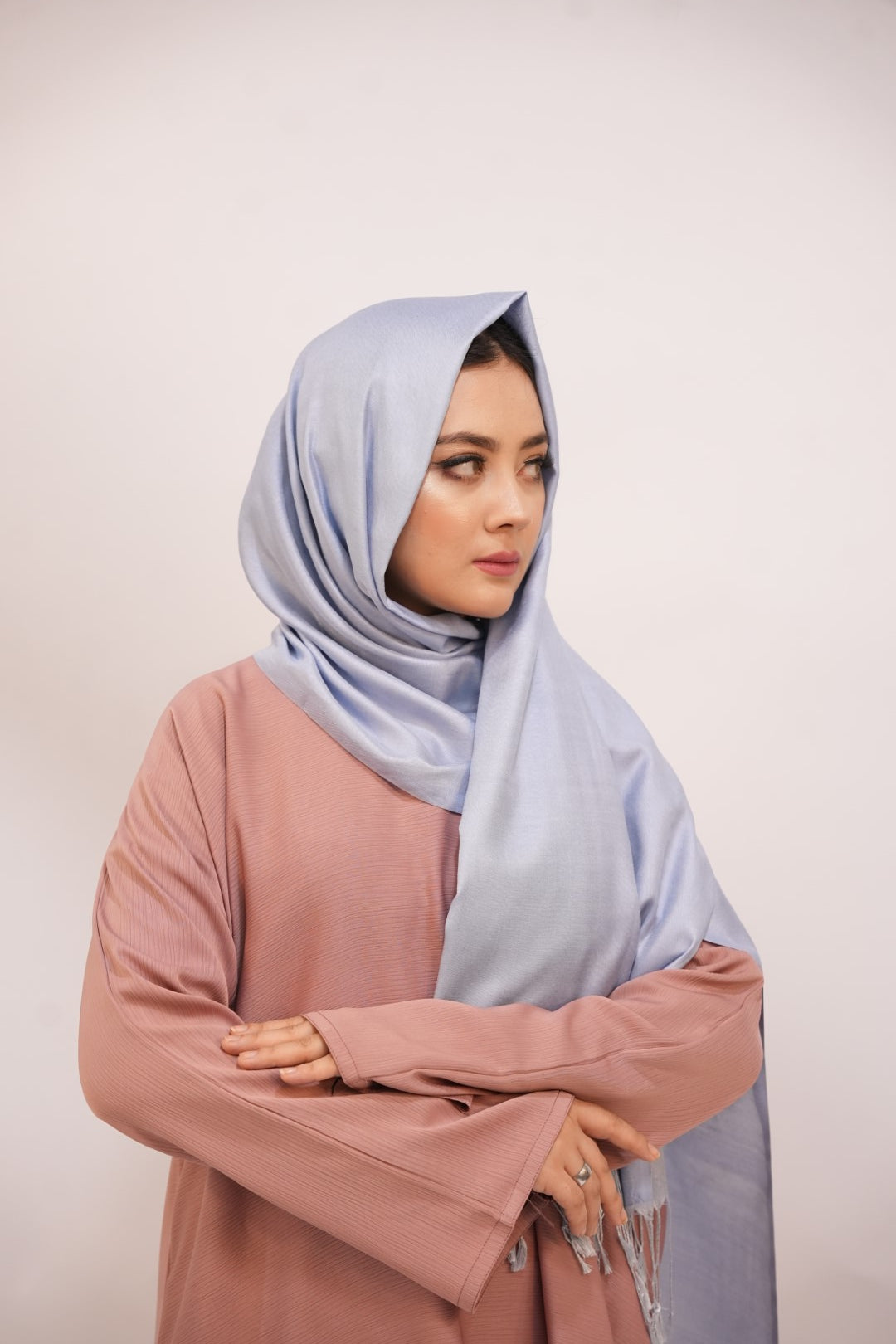 Silk Two Tone Hijab Sky Blue