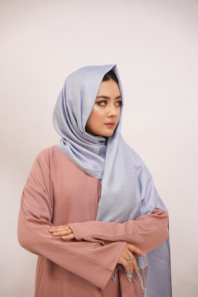 Silk Two Tone Hijab Sky Blue