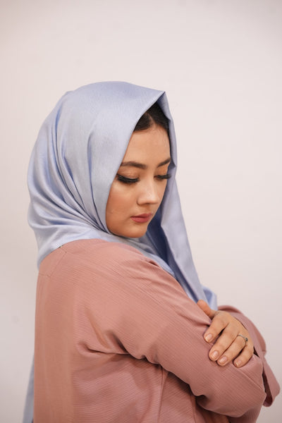 Silk Two Tone Hijab Sky Blue