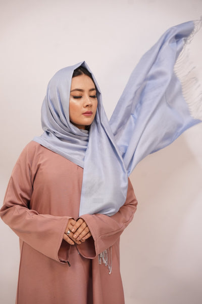 Silk Two Tone Hijab Sky Blue