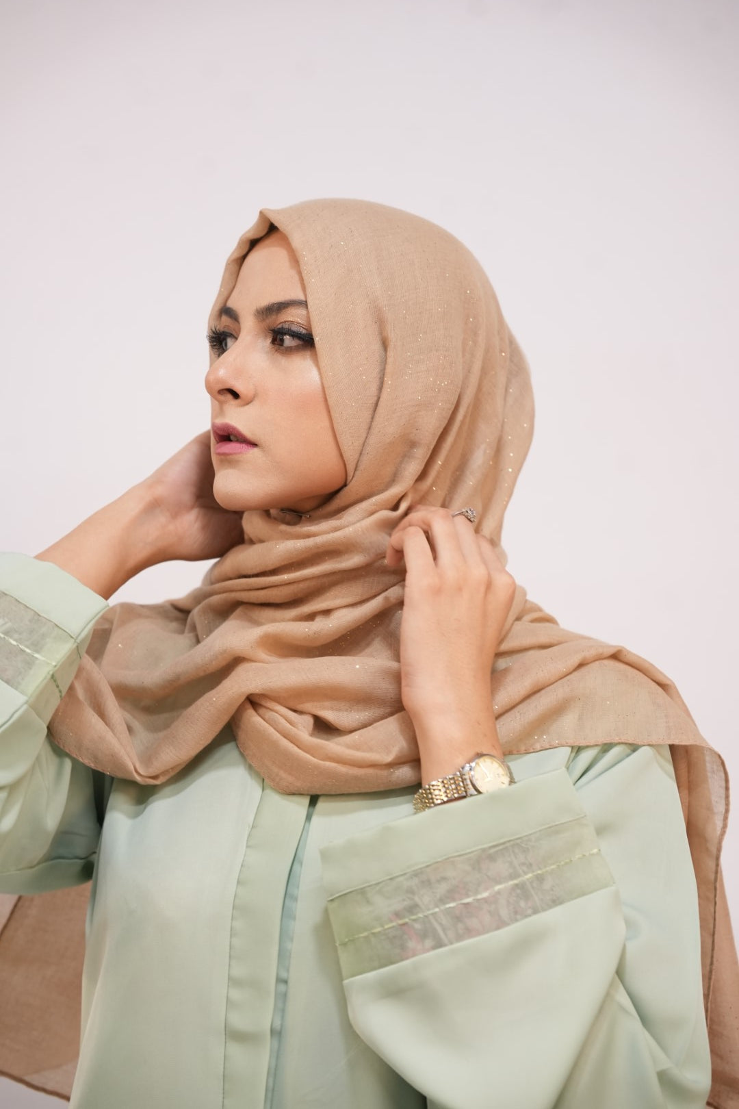 Lawn Glow Hijab Khaki