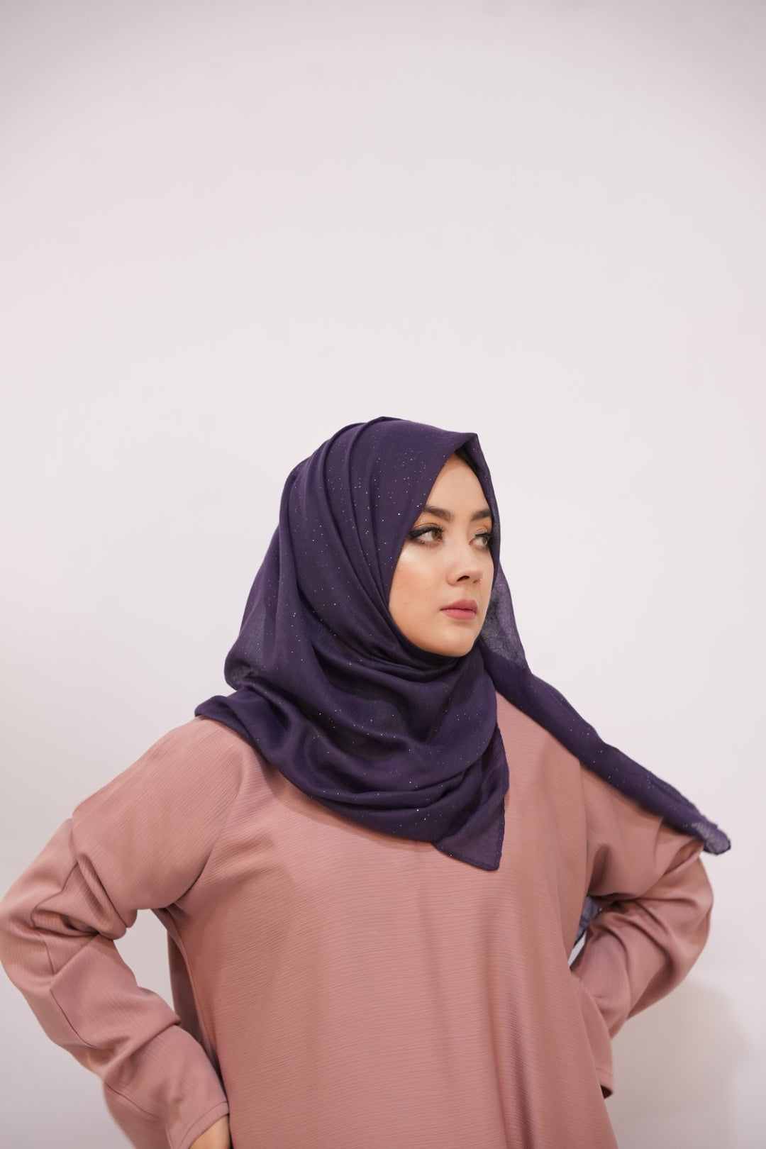 Lawn Glow Hijab Dark Purple