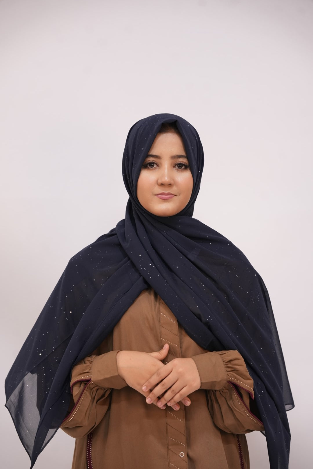 Georgette Glow Hijab - Navy