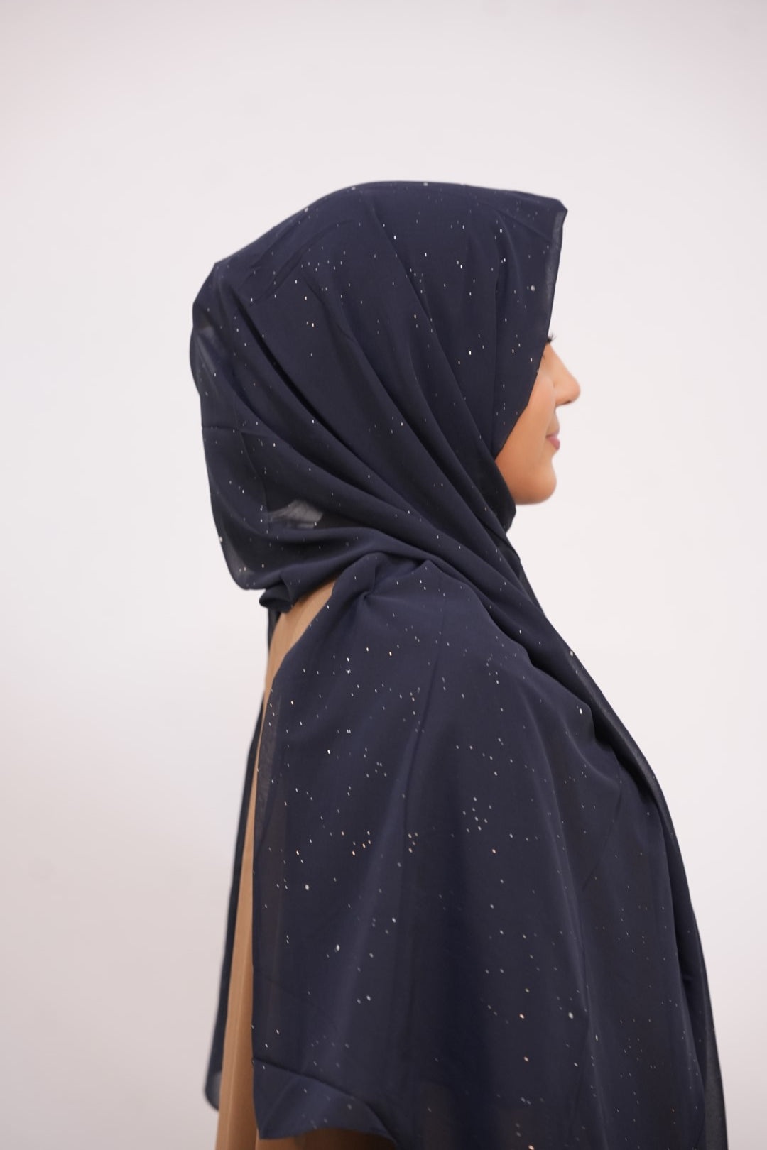 Georgette Glow Hijab - Navy