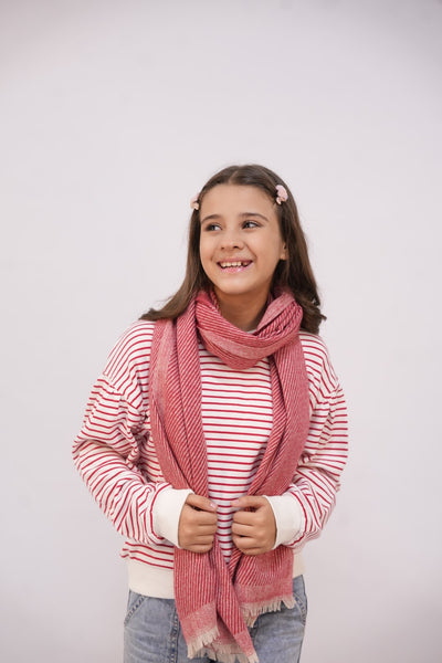 Woolen Diagonal Stripes - Pink