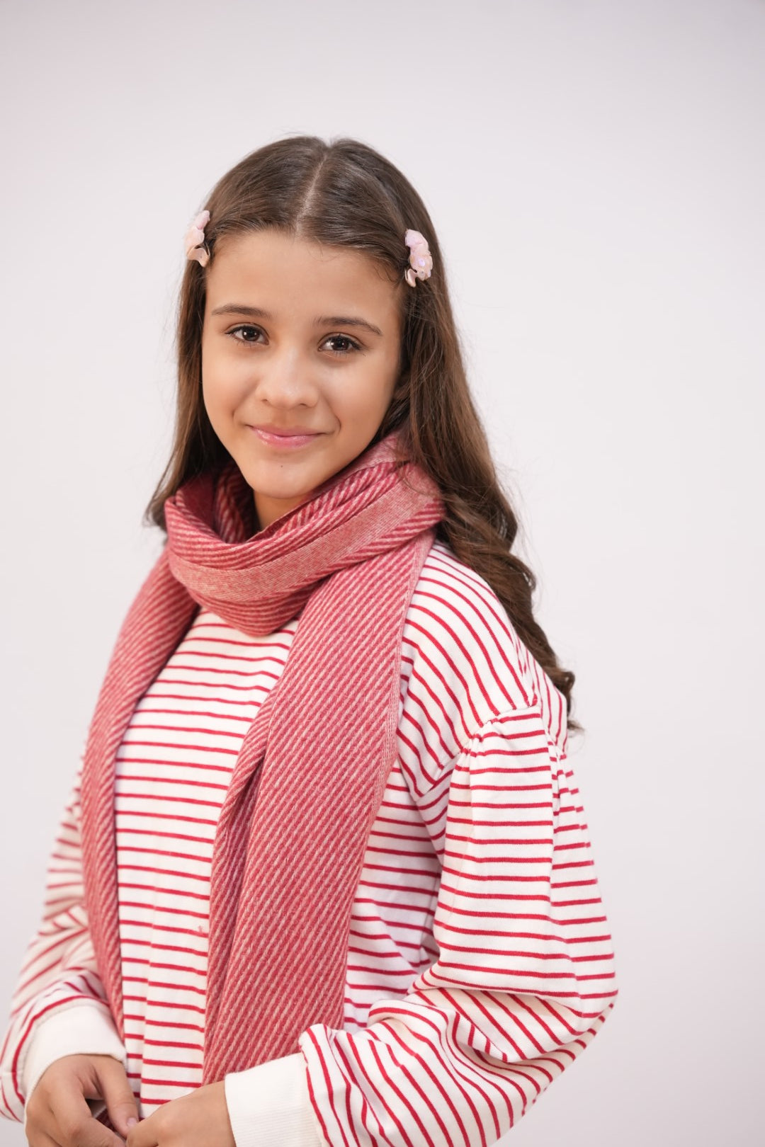 Woolen Diagonal Stripes - Pink