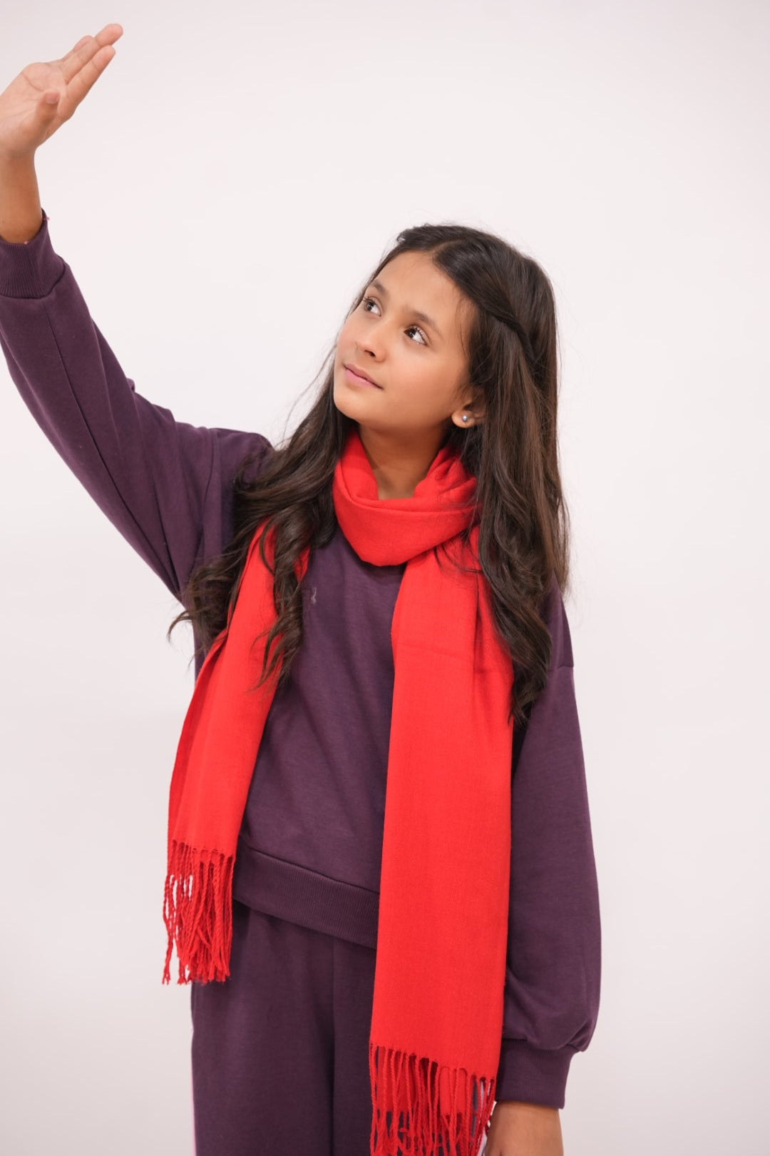 Pashmina Solid Dyed Stole - Light Red