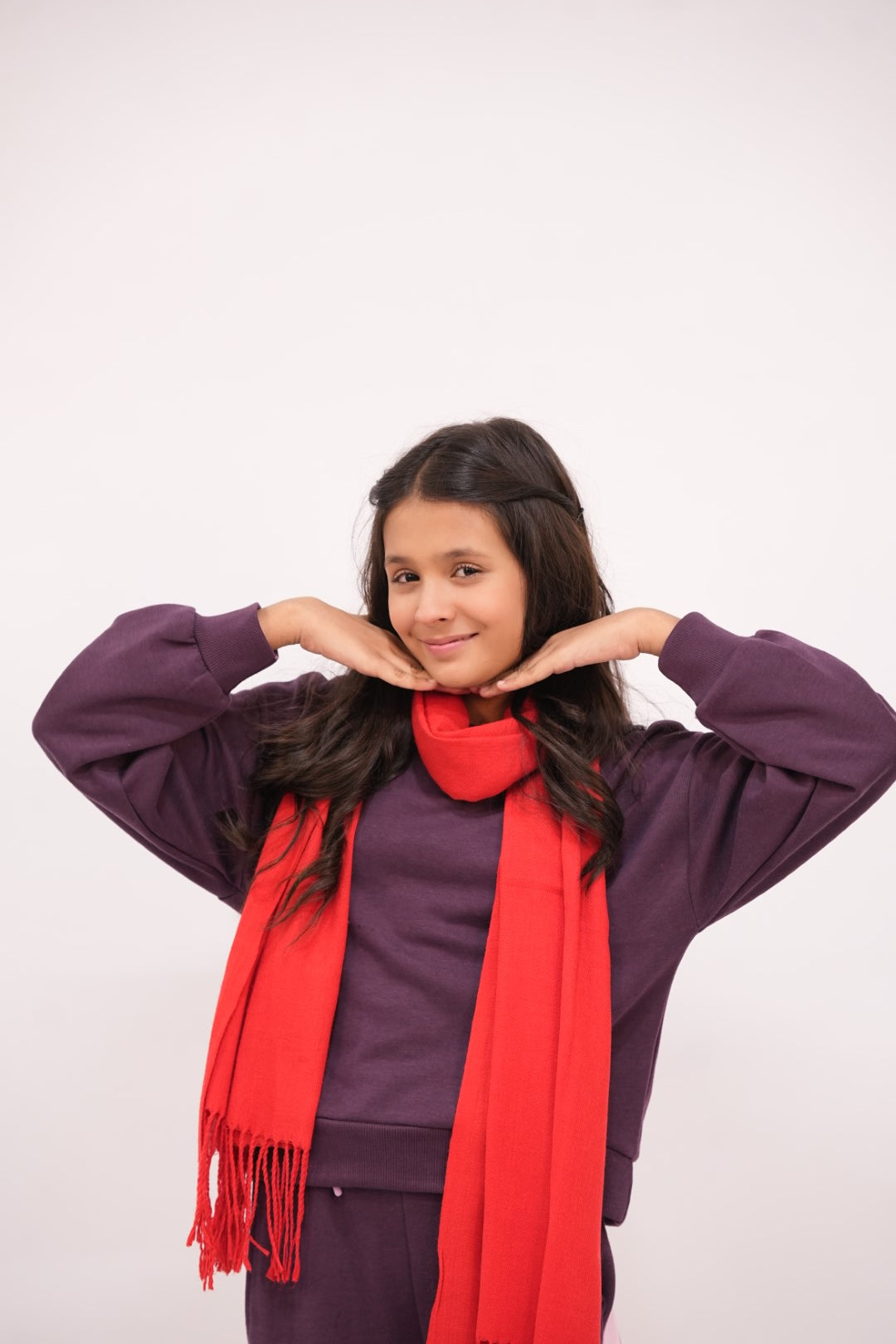 Pashmina Solid Dyed Stole - Light Red