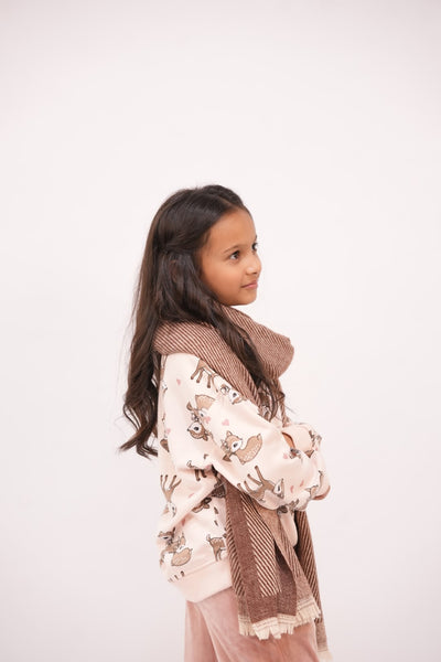 Woolen Diagonal Stripes - Brown