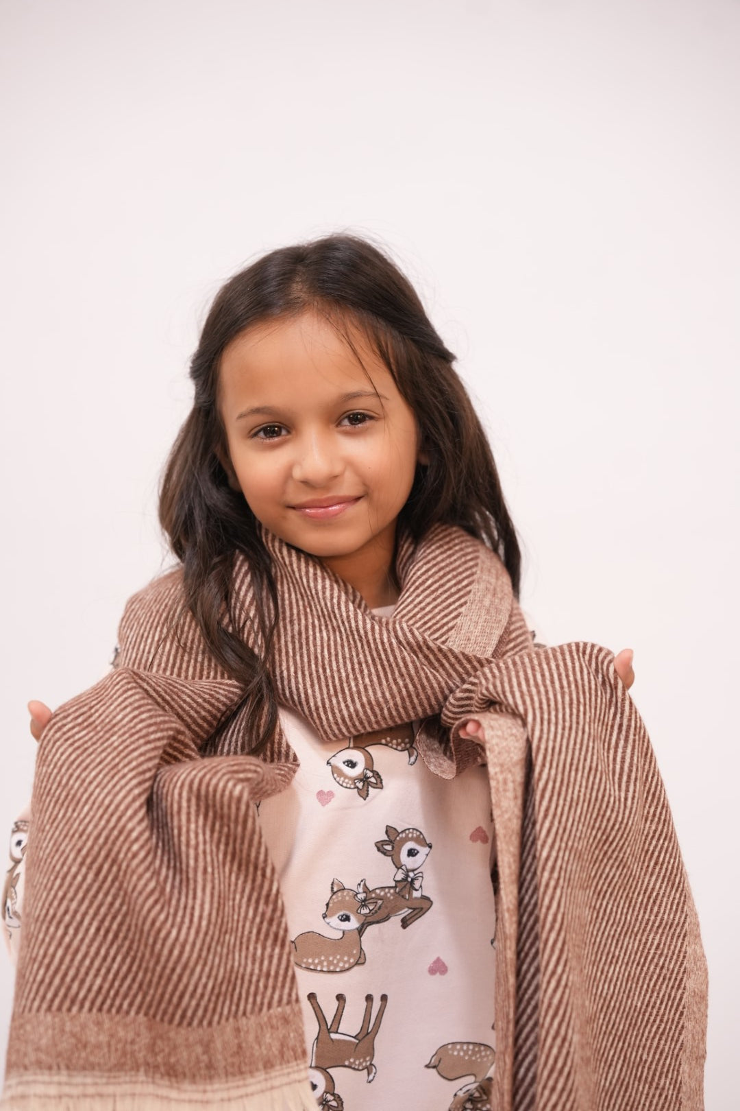 Woolen Diagonal Stripes - Brown