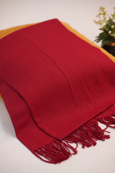 Pashmina Solid Dyed Stole - Dark Red