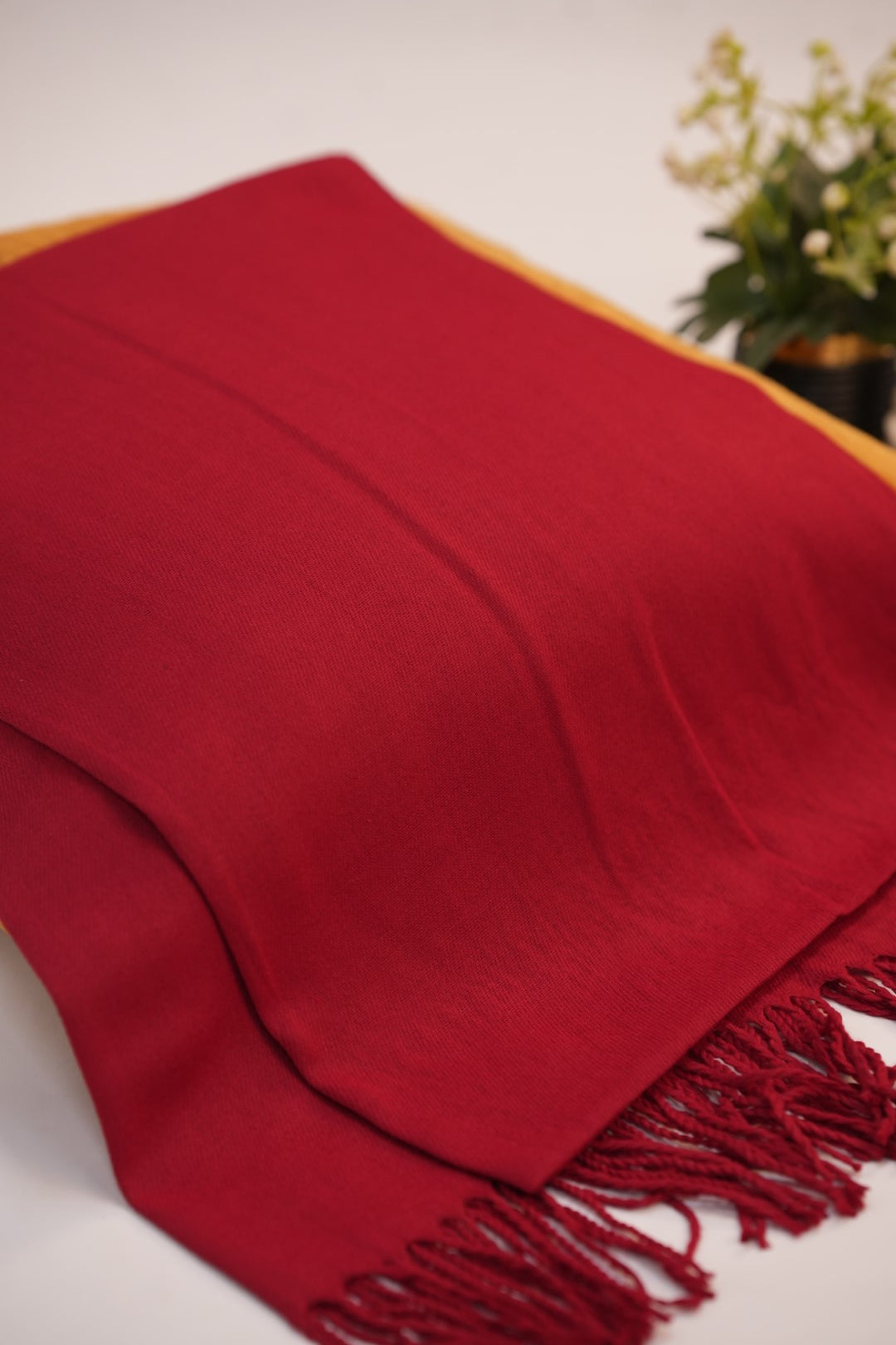 Pashmina Solid Dyed Stole - Dark Red