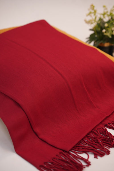 Pashmina Solid Dyed Stole - Dark Red