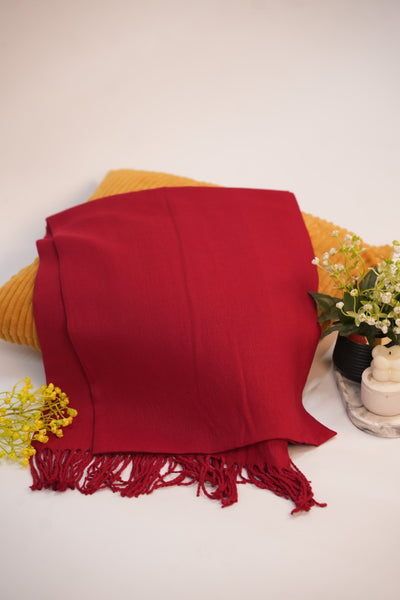 Pashmina Solid Dyed Stole - Dark Red