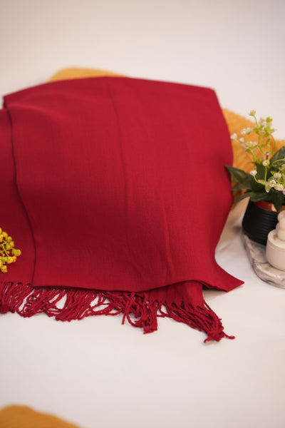 Pashmina Solid Dyed Stole - Dark Red