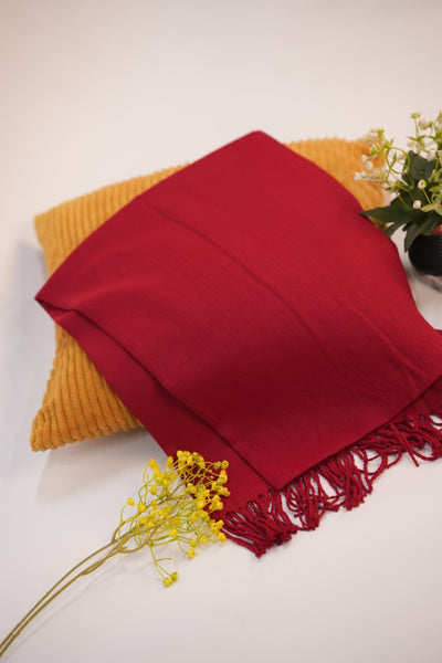 Pashmina Solid Dyed Stole - Dark Red