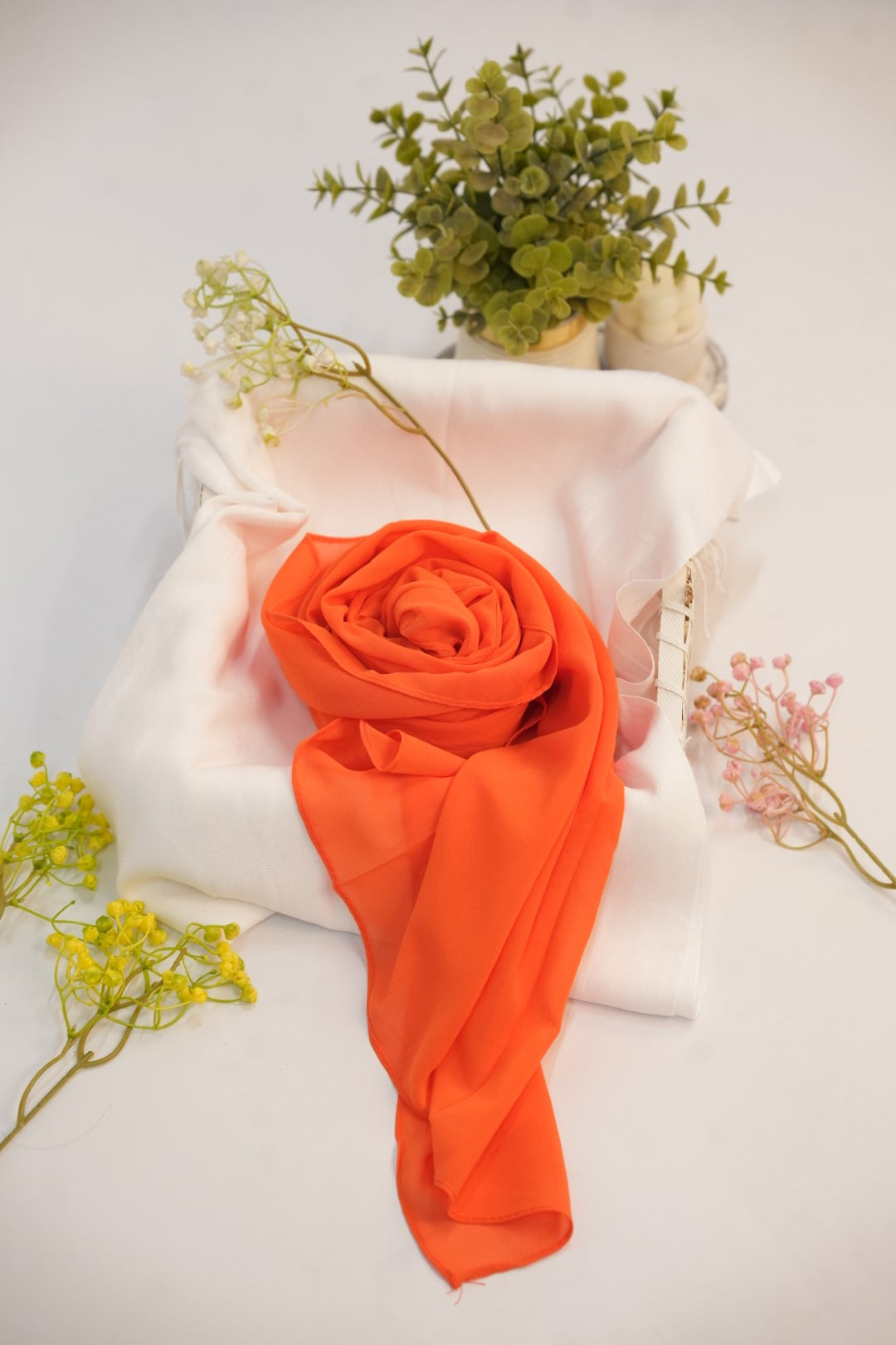 Georgette Hijab Pinkish Red