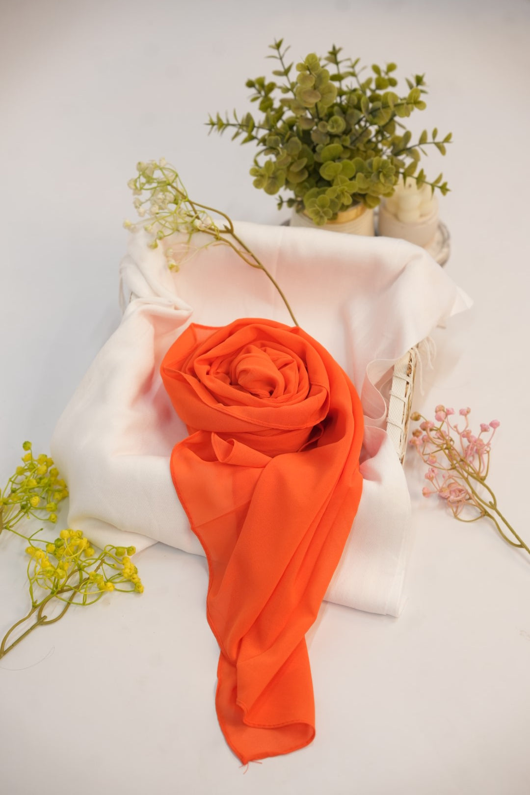 Georgette Hijab Pinkish Red