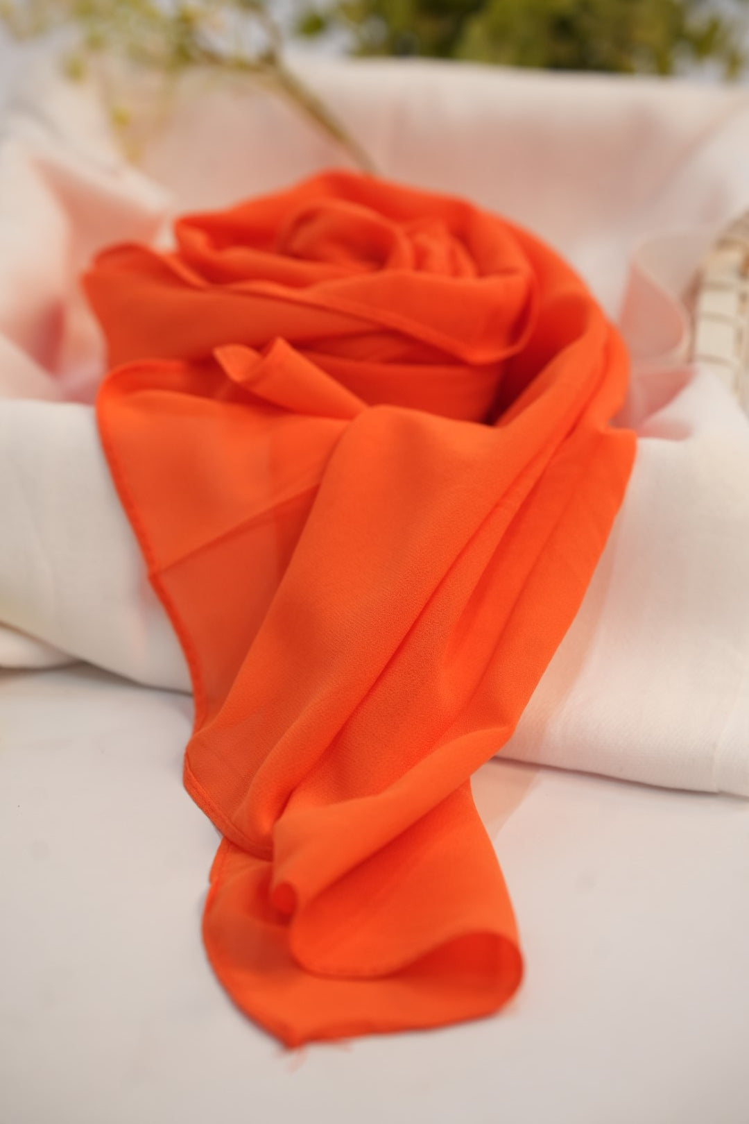 Georgette Hijab Pinkish Red