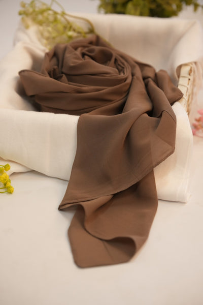 Georgette Hijab Dark Cocoa Brown
