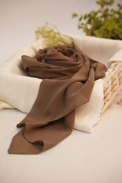 Georgette Hijab Dark Cocoa Brown