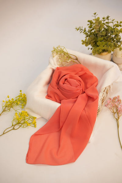 Georgette Hijab Coral