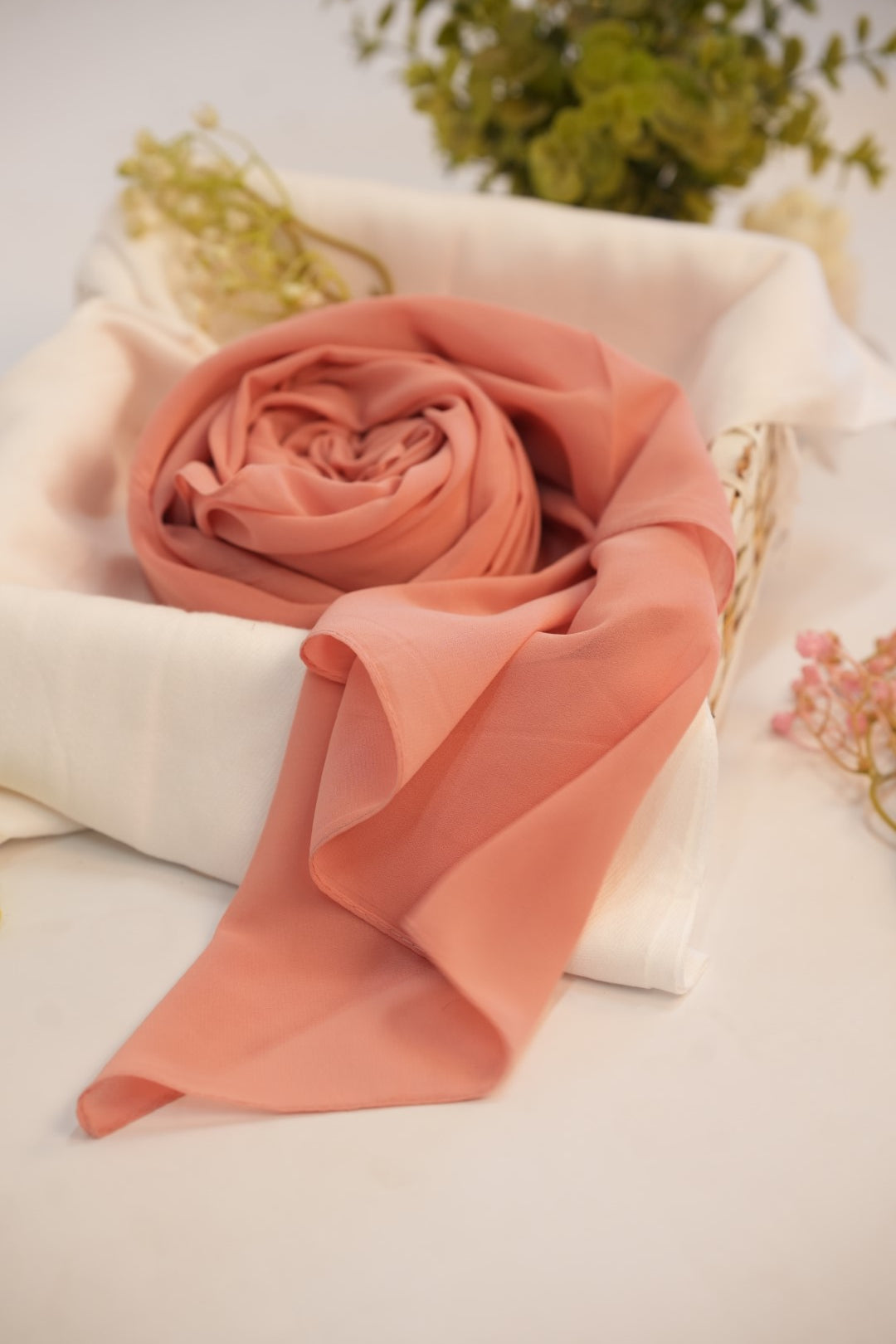 Georgette Hijab - Salmon Pink