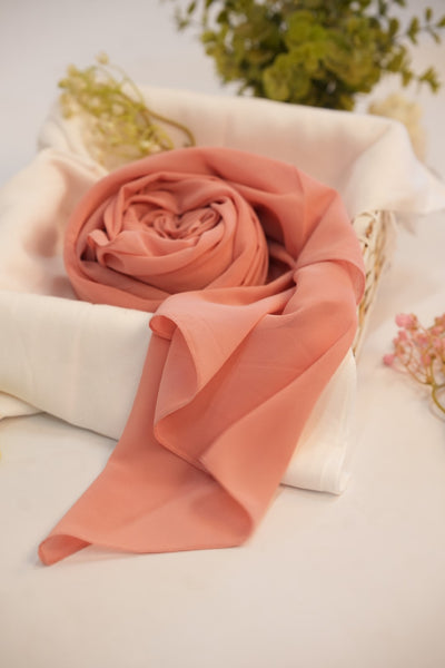Georgette Hijab - Salmon Pink