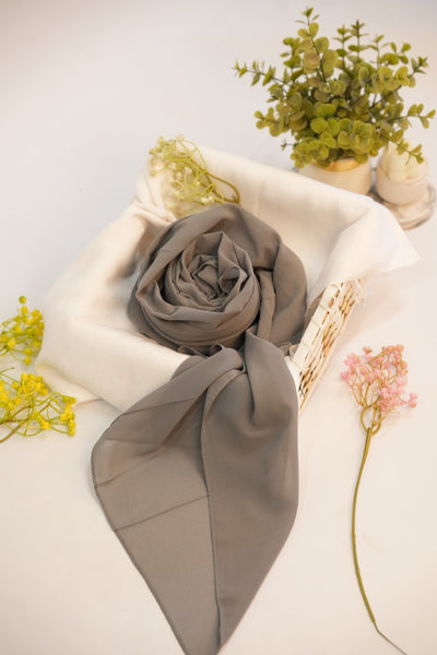 Georgette Hijab - Light Dirt Brown