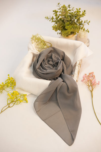 Georgette Hijab - Light Dirt Brown