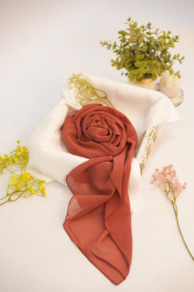 Georgette Hijab Rust