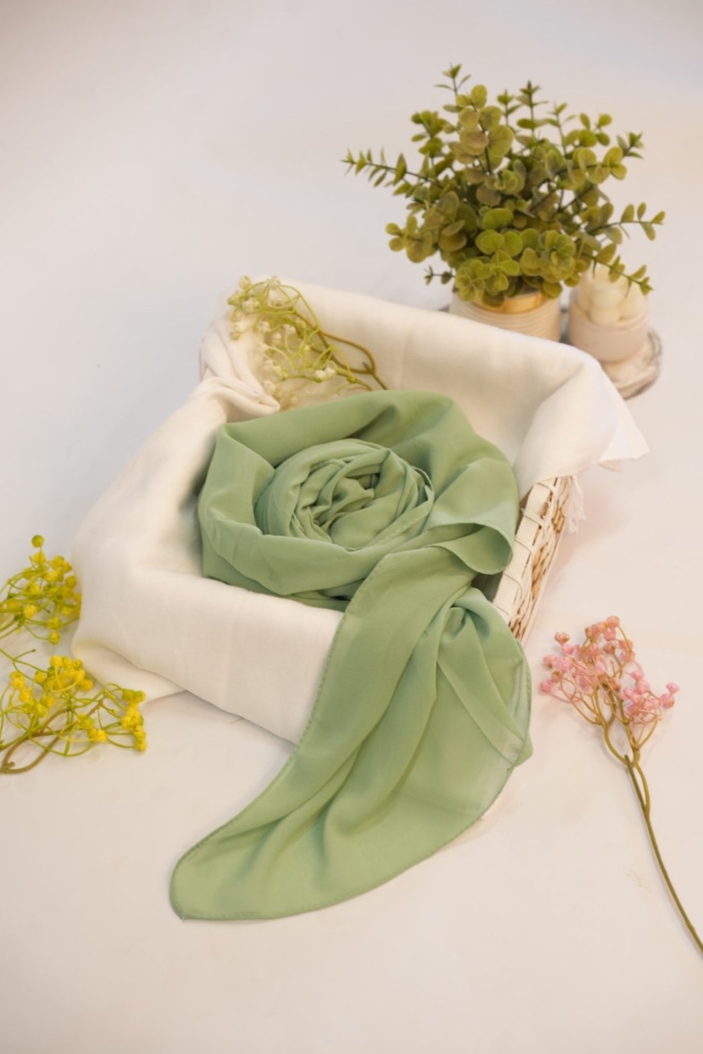 Georgette Hijab  Pista Green