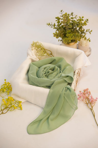 Georgette Hijab  Pista Green