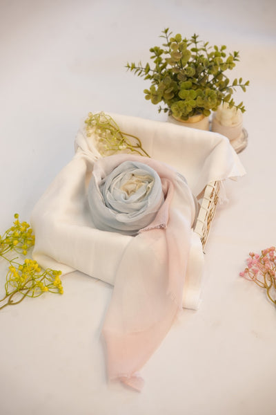 Viscose Tie-Dye Hijab Shades of Beige and a Tinge of Green