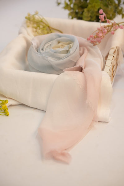 Viscose Tie-Dye Hijab Shades of Beige and a Tinge of Green