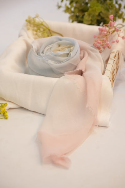 Viscose Tie-Dye Hijab Shades of Beige and a Tinge of Green