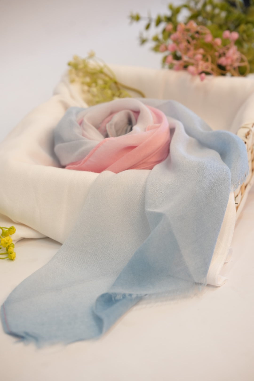 Viscose Tie-Dye Hijab Pink & Light Blue Gradient