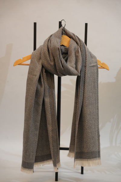Woolen Diagonal Stripes - Grey