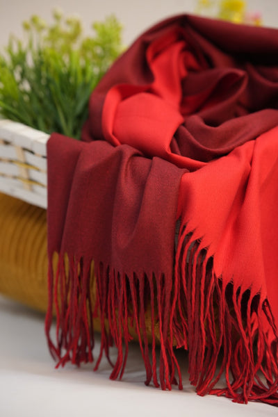 Woolen Two-Tone Scarf (Maroon & Red)