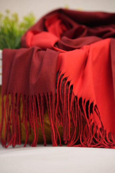 Woolen Two-Tone Scarf (Maroon & Red)