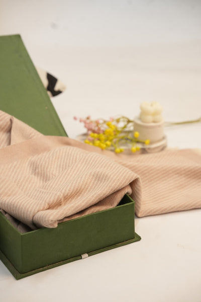 Woolen Diagonal Stripes - Beige