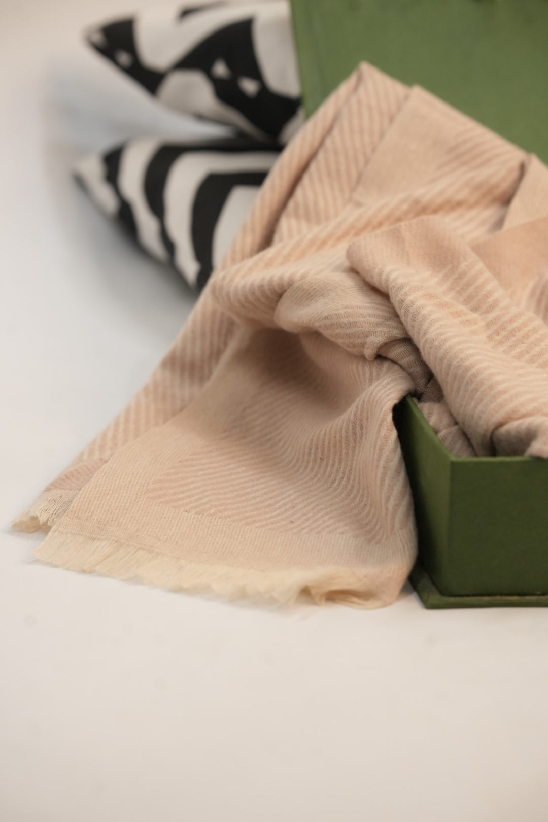Woolen Diagonal Stripes - Beige