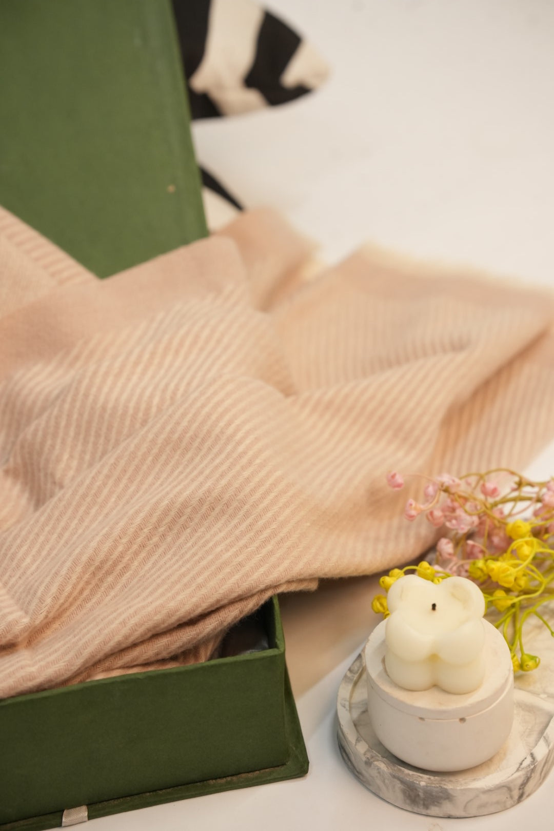 Woolen Diagonal Stripes - Beige